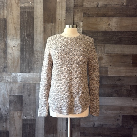 Jeanne Pierre tan cable knit sweater medium preppy neutral academia gorpcore - Picture 7 of 12